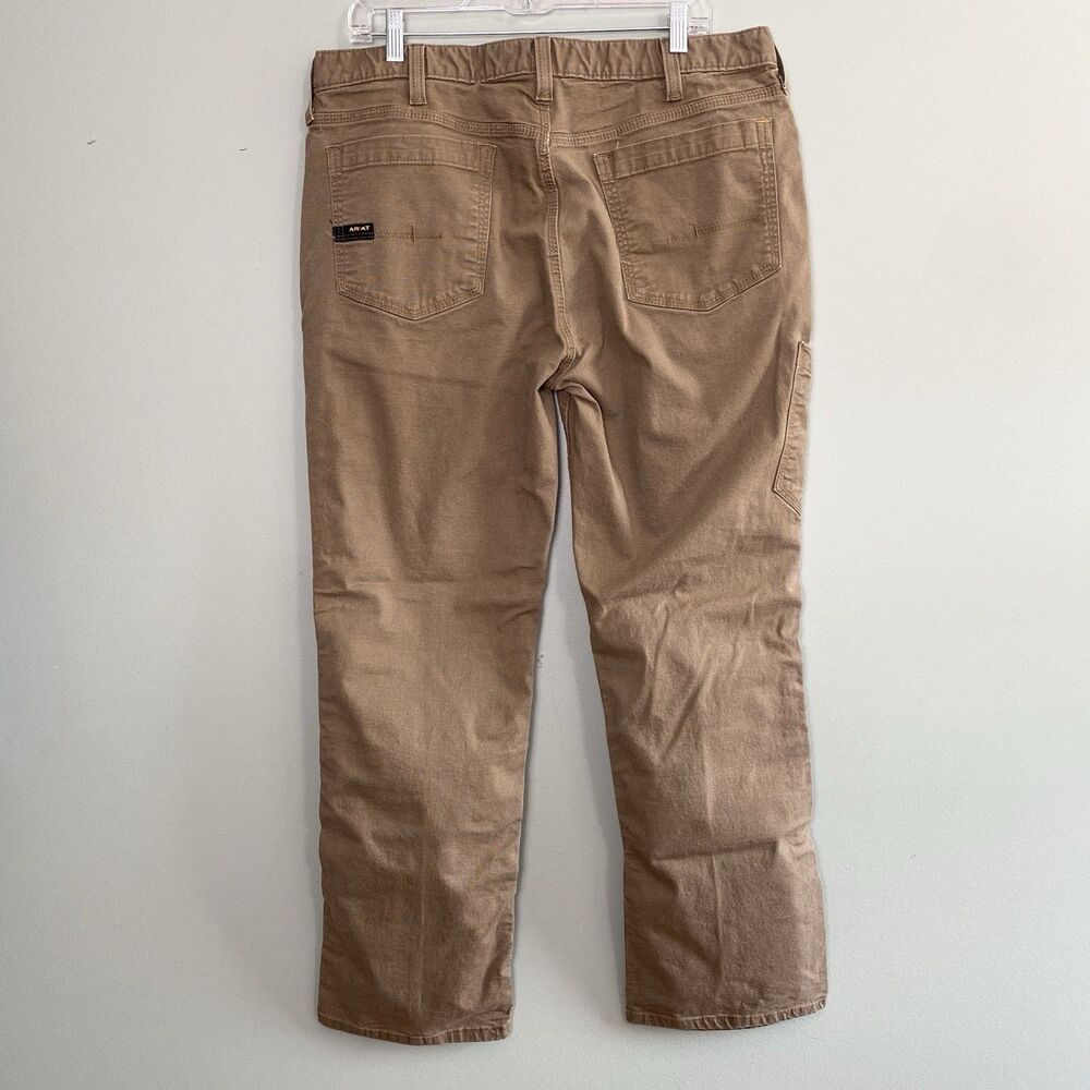 Ariat Rebar M7 Pants Slim Straight Leg Canvas Mens 38x32 Brown Workwear Utility - Picture 2 of 12